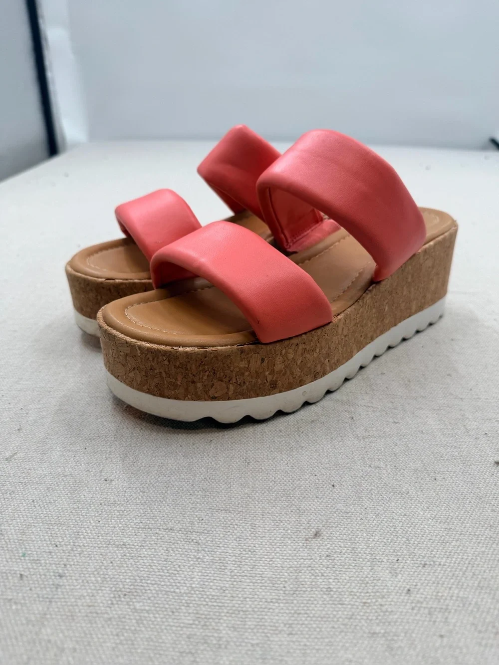 Xappeal Womens Coral Double Strap Cork Platform Sandals